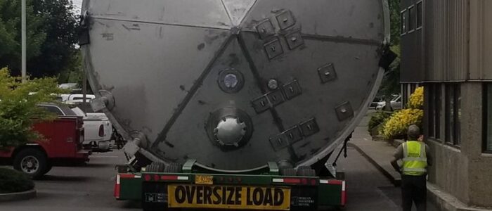 20ft OD stainless steel tank with ladders and platforms