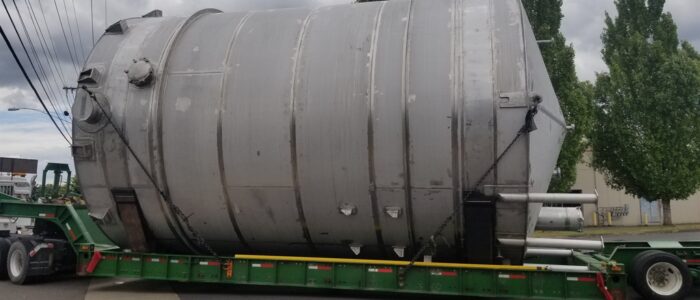 Three identical 20ft OD stainless steel tanks