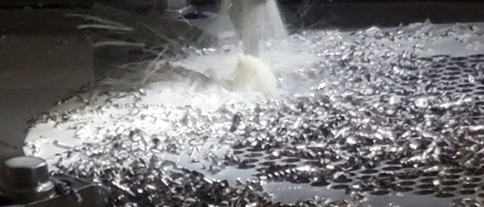 Drilled tubesheet with tubes installed