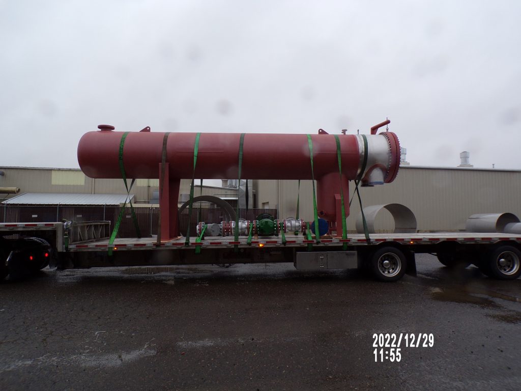 Food processing heat transfer equipment under fabrication in the Harris Thermal shop
